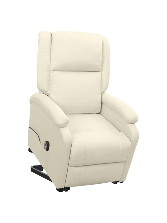 Zvedací křeslo krémové textil