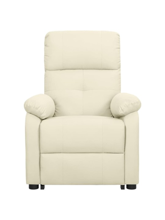Zvedací křeslo krémové textil