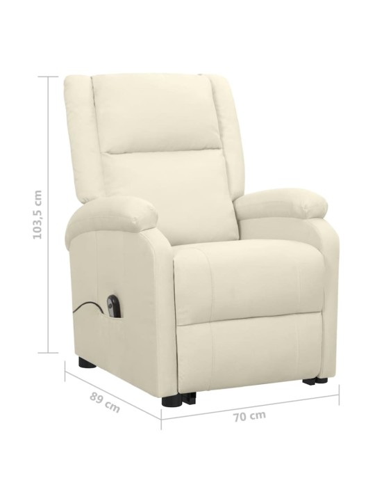 Zvedací křeslo krémové textil
