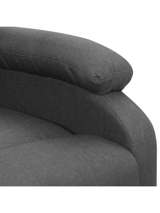 Zvedací masážní křeslo tmavě šedé textil