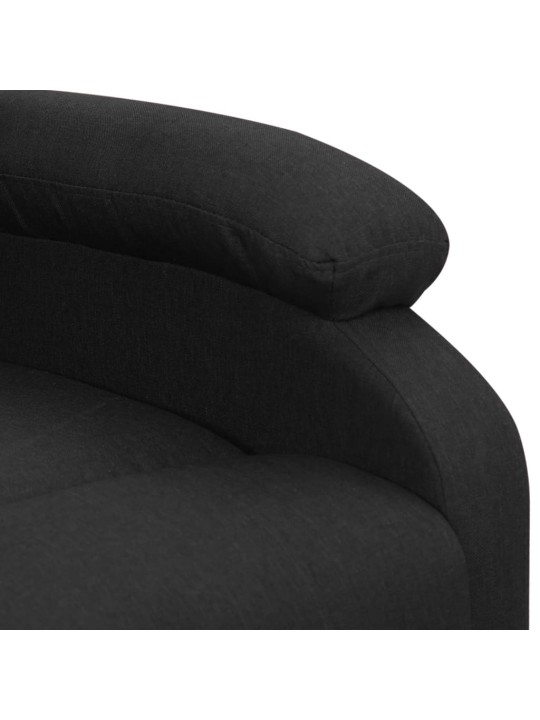 Zvedací masážní křeslo černé textil