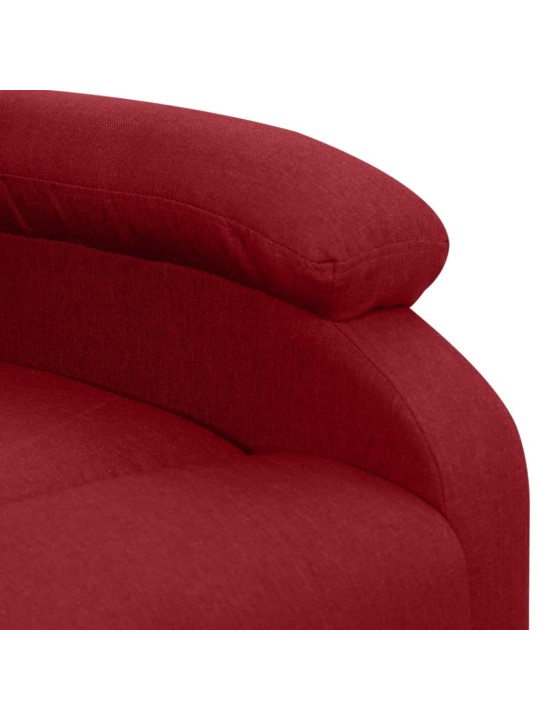 Zvedací masážní křeslo vínové textil