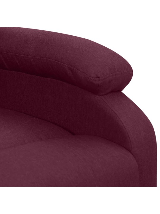 Zvedací masážní křeslo fialové textil