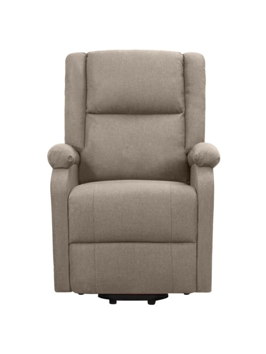 Zvedací masážní křeslo taupe textil
