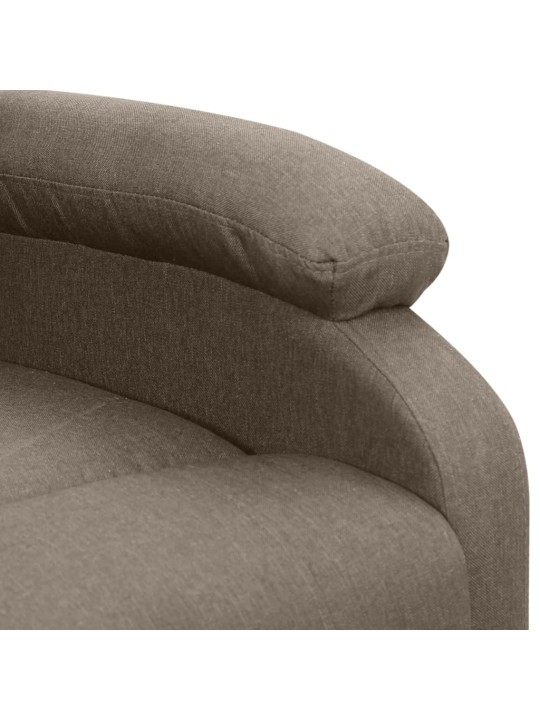 Zvedací masážní křeslo taupe textil