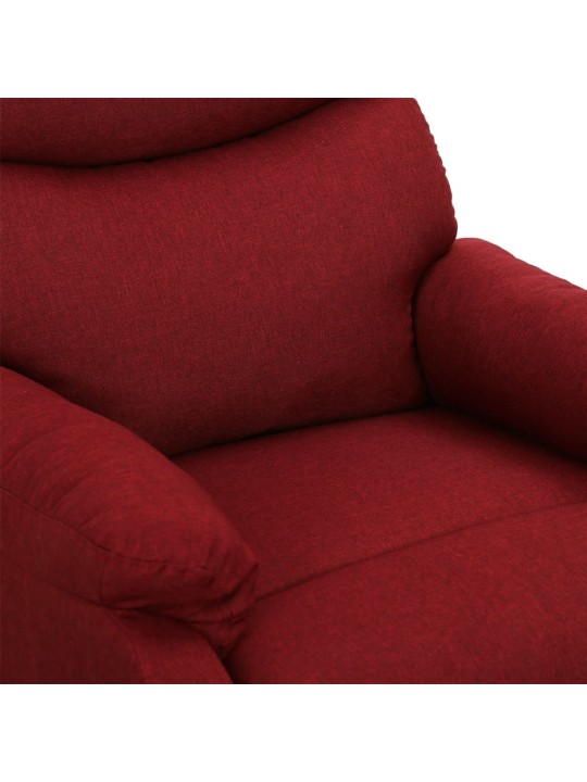 Zvedací masážní křeslo vínové textil