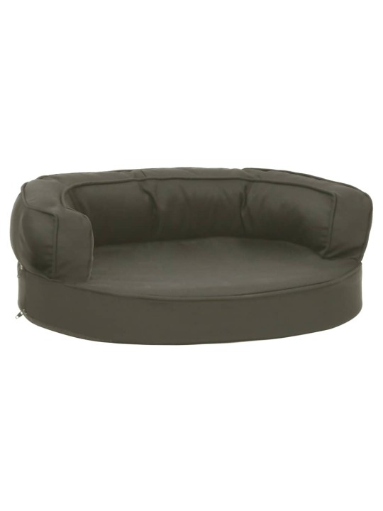 Ergonomický pelíšek pro psy 60 x 42 cm lněný vzhled tmavě šedý
