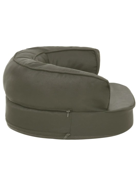 Ergonomický pelíšek pro psy 60 x 42 cm lněný vzhled tmavě šedý