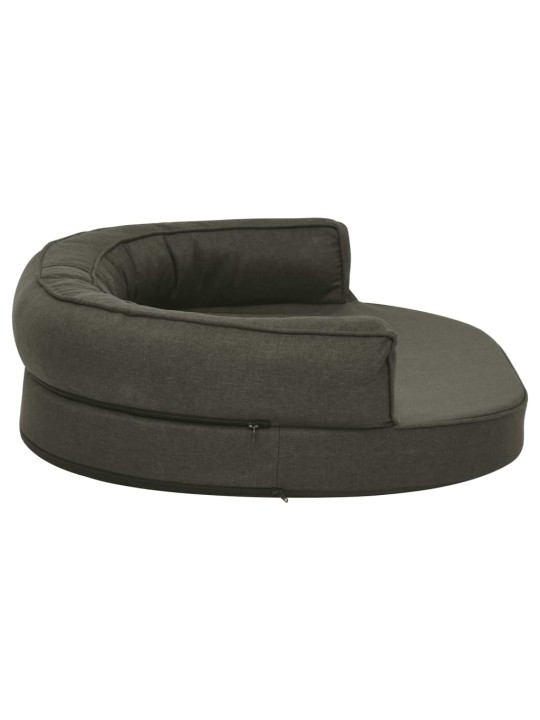 Ergonomický pelíšek pro psy 75 x 53 cm lněný vzhled tmavě šedý