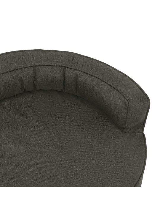 Ergonomický pelíšek pro psy 75 x 53 cm lněný vzhled tmavě šedý
