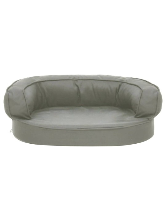 Ergonomický pelíšek pro psy 60 x 42 cm lněný vzhled šedý