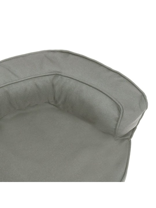 Ergonomický pelíšek pro psy 60 x 42 cm lněný vzhled šedý