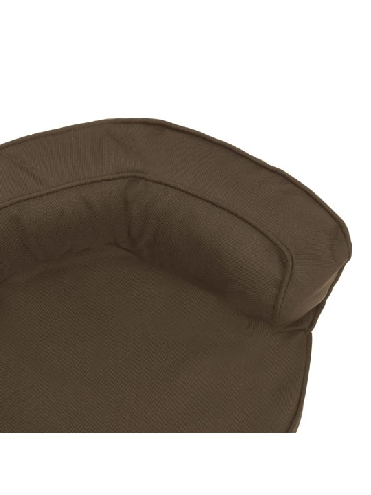 Ergonomický pelíšek pro psy 60 x 42 cm lněný vzhled hnědý