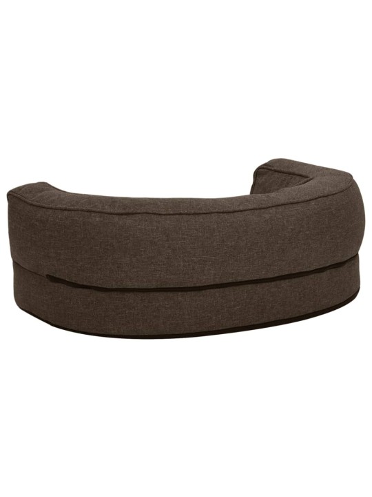 Ergonomický pelíšek pro psy 60 x 42 cm lněný vzhled flís hnědý