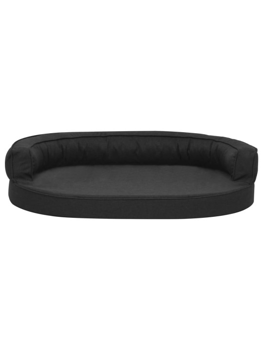 Ergonomický pelíšek pro psy 75 x 53 cm lněný vzhled černý