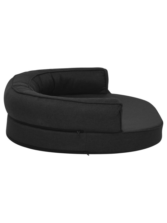 Ergonomický pelíšek pro psy 75 x 53 cm lněný vzhled černý