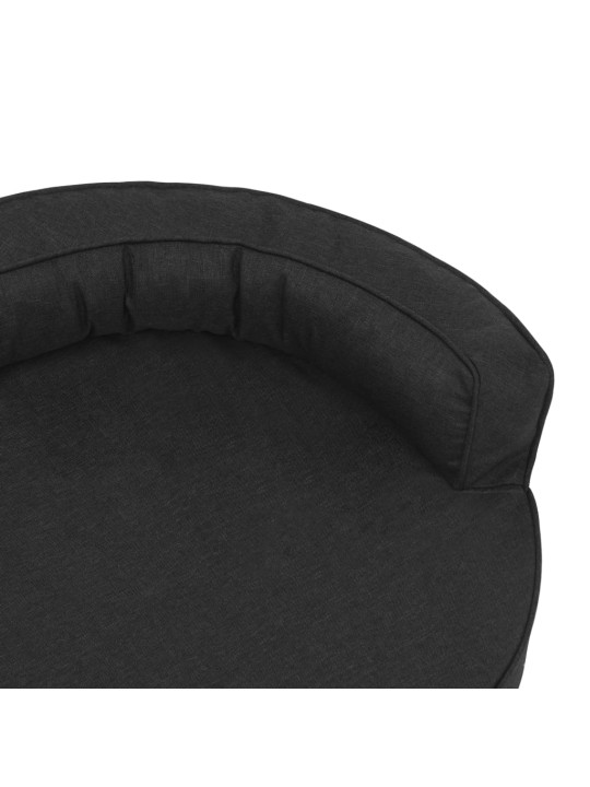 Ergonomický pelíšek pro psy 75 x 53 cm lněný vzhled černý