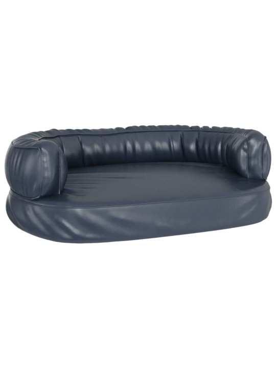 Ergonomický molitanový pelíšek pro psy modrý 60x42cm umělá kůže