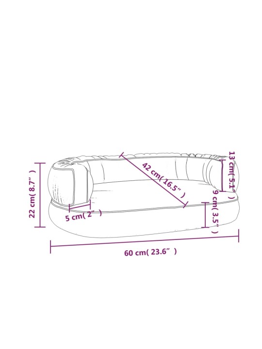 Ergonomický molitanový pelíšek pro psy modrý 60x42cm umělá kůže