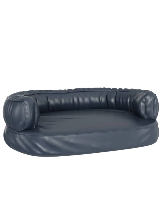 Ergonomický molitanový pelíšek pro psy modrý 75x53cm umělá kůže