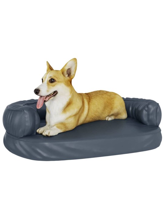 Ergonomický molitanový pelíšek pro psy modrý 75x53cm umělá kůže