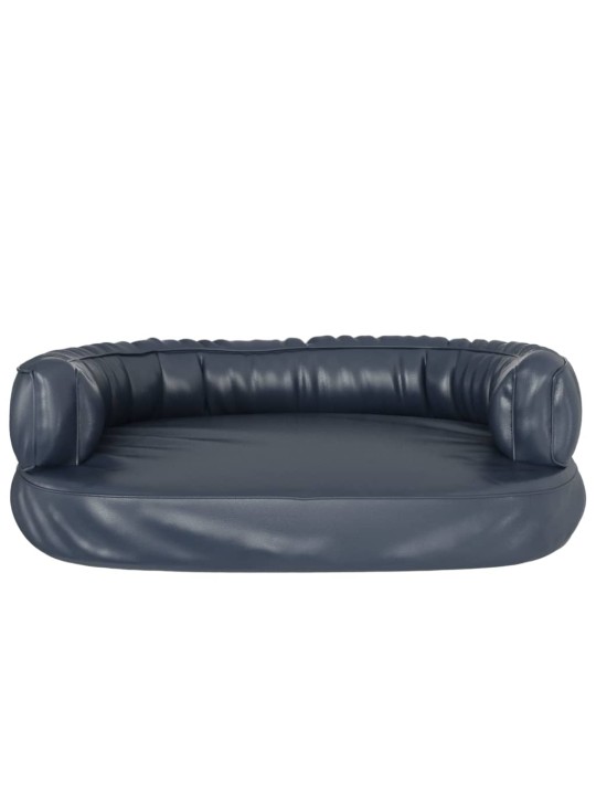 Ergonomický molitanový pelíšek pro psy modrý 75x53cm umělá kůže