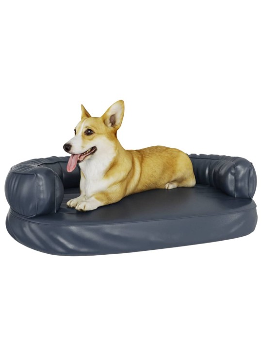 Ergonomický molitanový pelíšek pro psy modrý 88x65cm umělá kůže