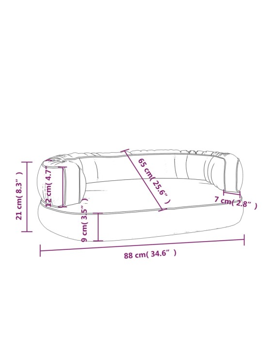 Ergonomický molitanový pelíšek pro psy modrý 88x65cm umělá kůže