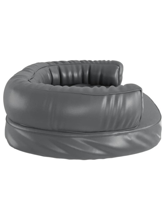 Ergonomický molitanový pelíšek pro psy šedý 75x53 cm umělá kůže