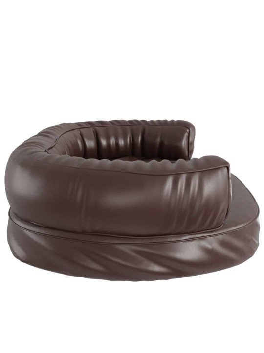 Ergonomický molitanový pelíšek pro psy hnědý 88x65cm umělá kůže