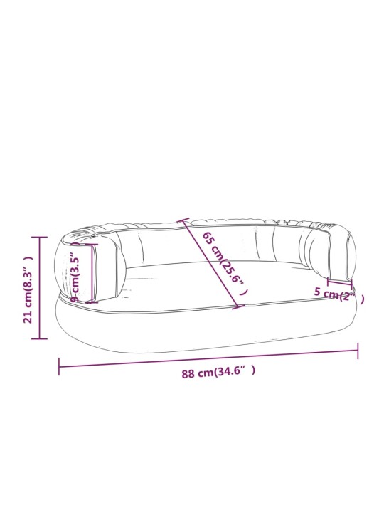 Ergonomický molitanový pelíšek pro psy hnědý 88x65cm umělá kůže