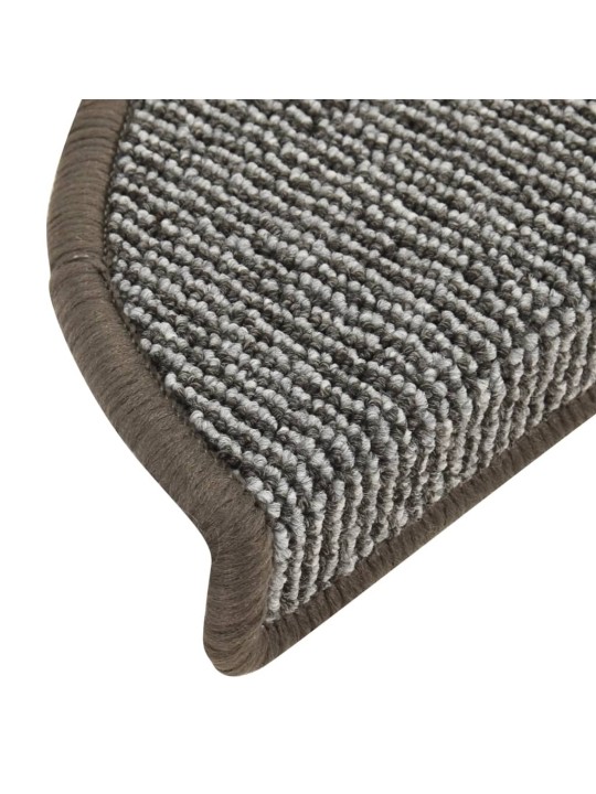 Kobercové nášlapy na schody 15 ks šedé 56 x 17 x 3 cm