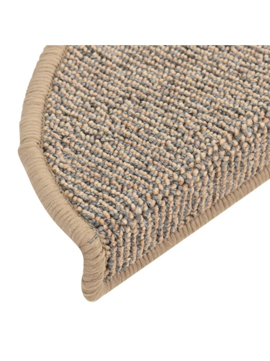 Kobercové nášlapy na schody 15 ks hnědé 56 x 17 x 3 cm