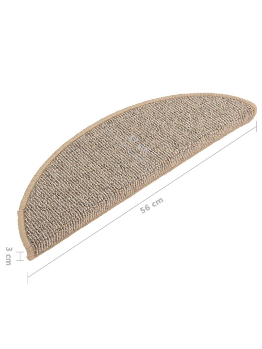 Kobercové nášlapy na schody 15 ks hnědé 56 x 17 x 3 cm