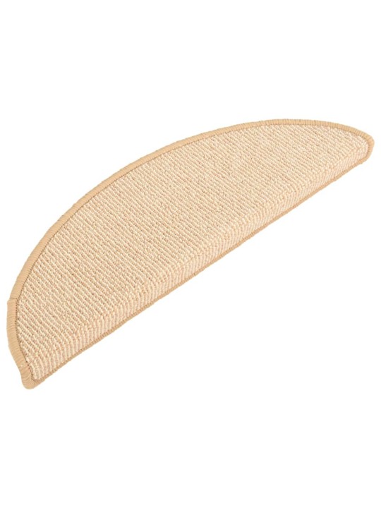 Kobercové nášlapy na schody 15 ks krémové 56 x 17 x 3 cm