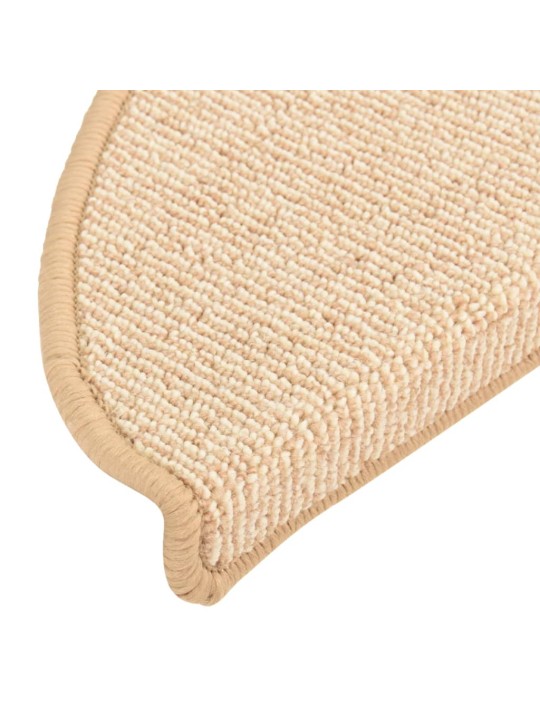 Kobercové nášlapy na schody 15 ks krémové 56 x 17 x 3 cm