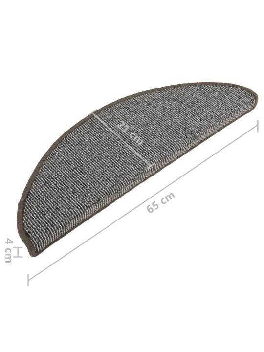 Kobercové nášlapy na schody 15 ks šedé 65 x 21 x 4 cm
