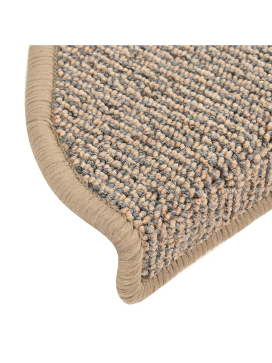 Kobercové nášlapy na schody 15 ks šedé a hnědé 65 x 21 x 4 cm