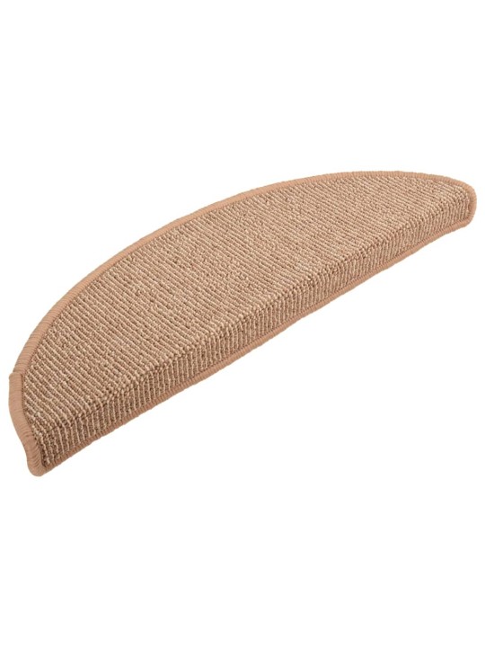 Kobercové nášlapy na schody 15 ks světle hnědé 65 x 21 x 4 cm