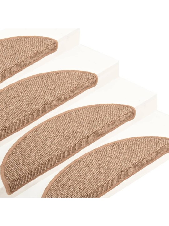Kobercové nášlapy na schody 15 ks světle hnědé 65 x 21 x 4 cm