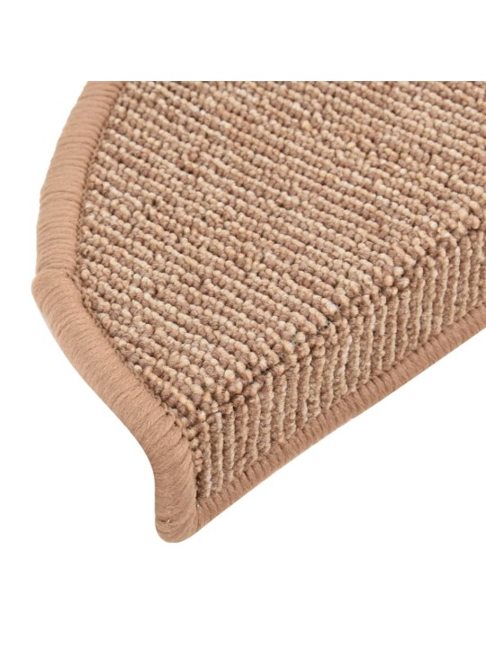 Kobercové nášlapy na schody 15 ks světle hnědé 65 x 21 x 4 cm