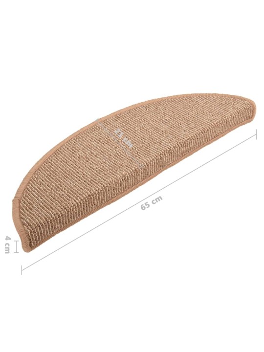 Kobercové nášlapy na schody 15 ks světle hnědé 65 x 21 x 4 cm
