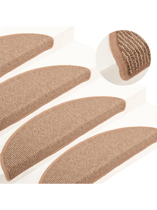 Kobercové nášlapy na schody 15 ks světle hnědé 65 x 21 x 4 cm
