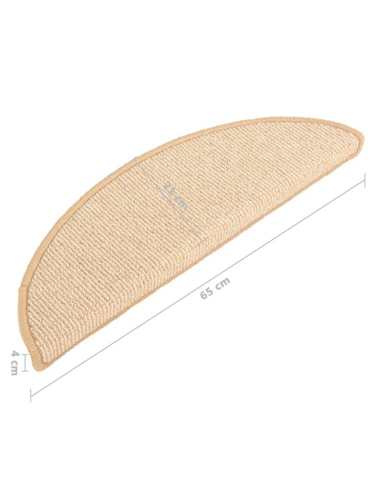 Kobercové nášlapy na schody 15 ks krémové 65 x 21 x 4 cm