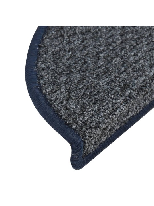Kobercové nášlapy na schody 15 ks tmavě modré 56x17x3 cm