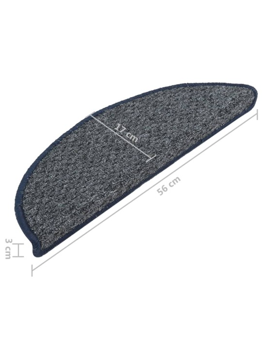Kobercové nášlapy na schody 15 ks tmavě modré 56x17x3 cm