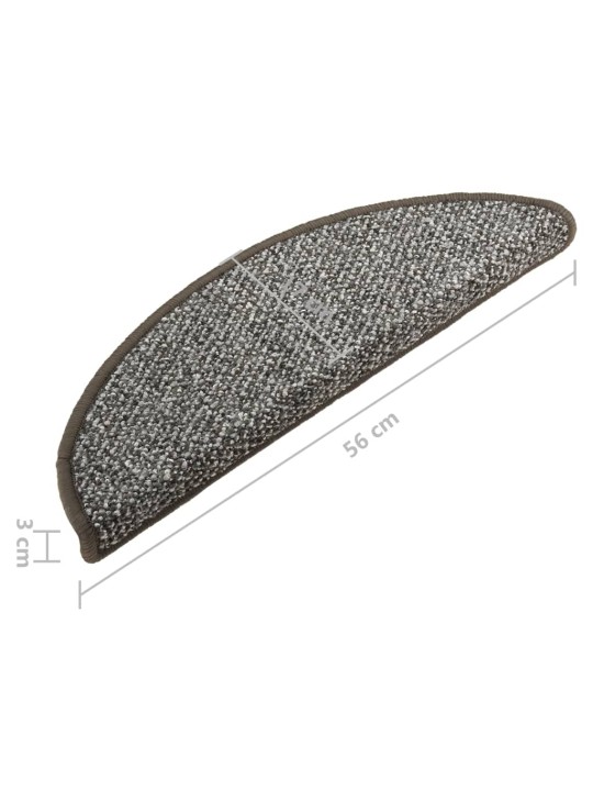 Kobercové nášlapy na schody 15 ks antracitové 56x17x3 cm