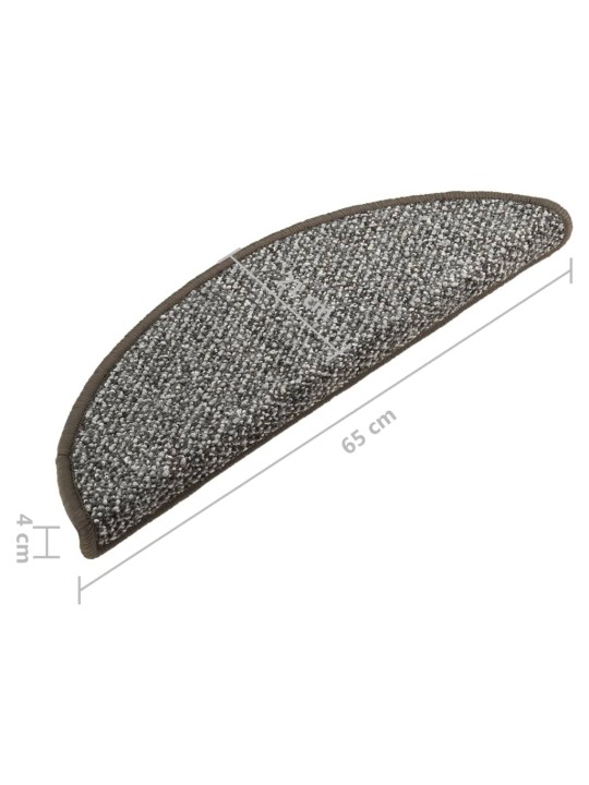 Kobercové nášlapy na schody 15 ks antracitové 65x21x4 cm