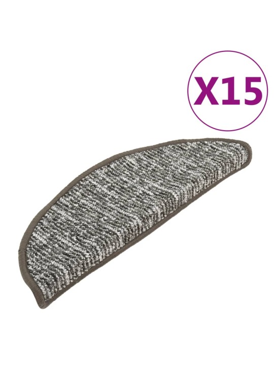 Kobercové nášlapy na schody 15 ks antracitové 56x17x3 cm