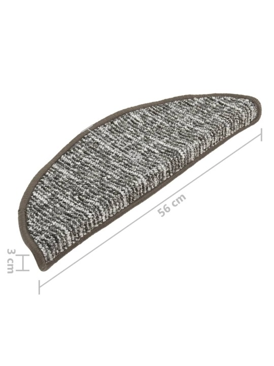Kobercové nášlapy na schody 15 ks antracitové 56x17x3 cm